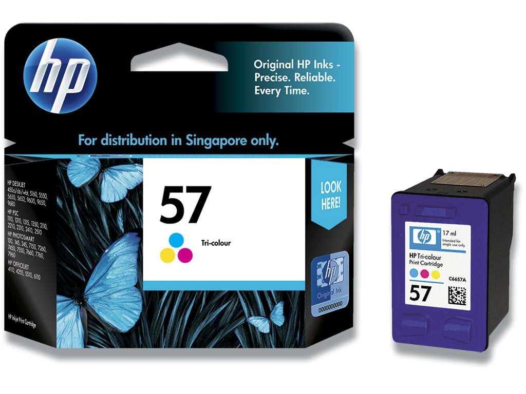 Blækpatron, 1 stk, 500 sider, 3 farver i en, HP 57