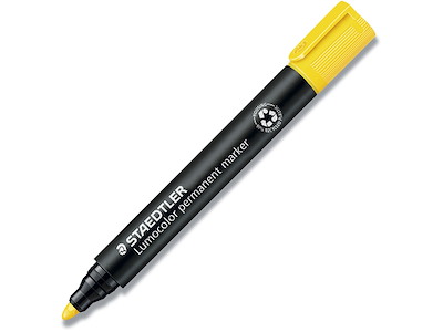 Marker, Rund spids, 2 mm, Gul, Staedtler Lumocolor 352