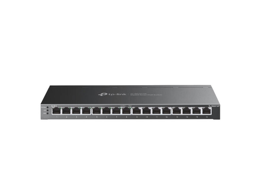 TP-Link JetStream TL-SG2016P netværksswitch L2/L3/L4 Gigabit Ethernet (10/100/1000) Strøm over Ethernet (PoE) Sort