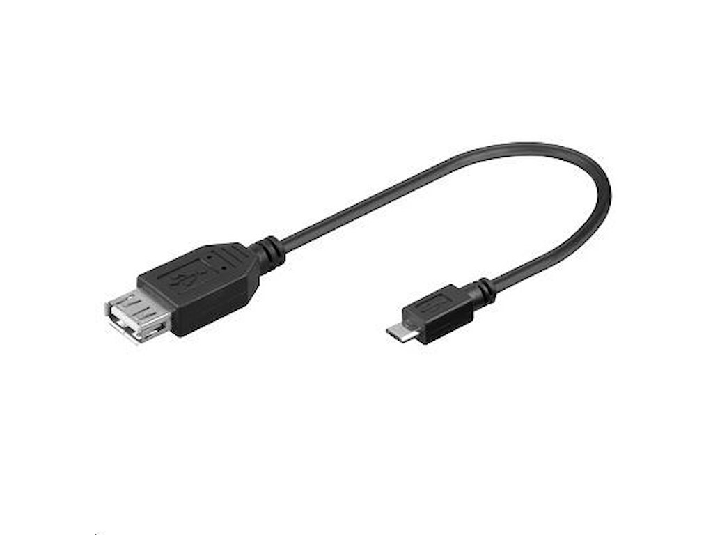 Microconnect USBABMICRO2 USB-kabel USB 2.0 0,2 m USB A Micro-USB B Sort