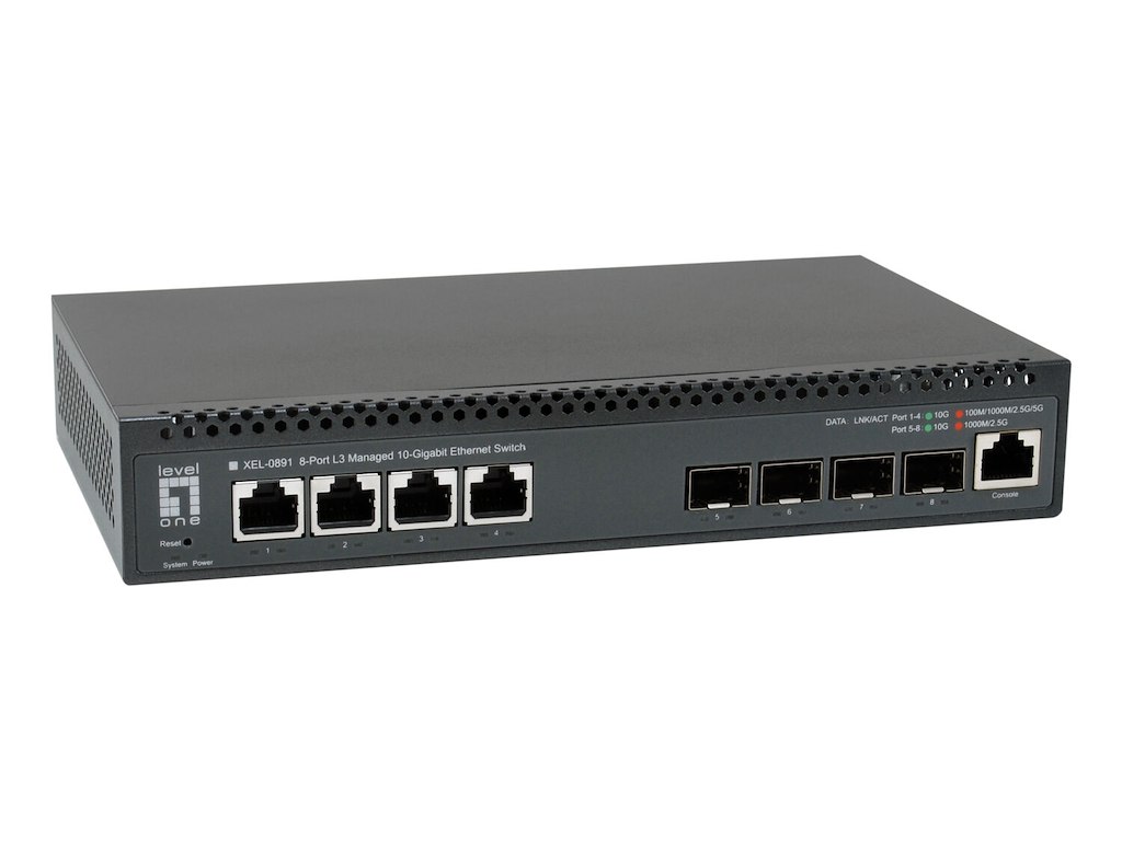 LevelOne XEL-0891 Administreret L3 10G Ethernet (100/1000/10000) Desktop Grå