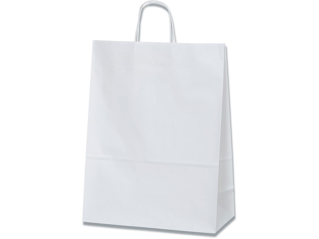 Bærepose - papir, 20x8x24 cm, Hvid, 275 stk, Bong Small