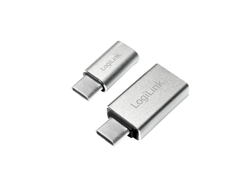 LogiLink AU0040 kabel kønsskifter USB 3.1 C USB 3.0 A, Micro USB 2.0 Aluminium