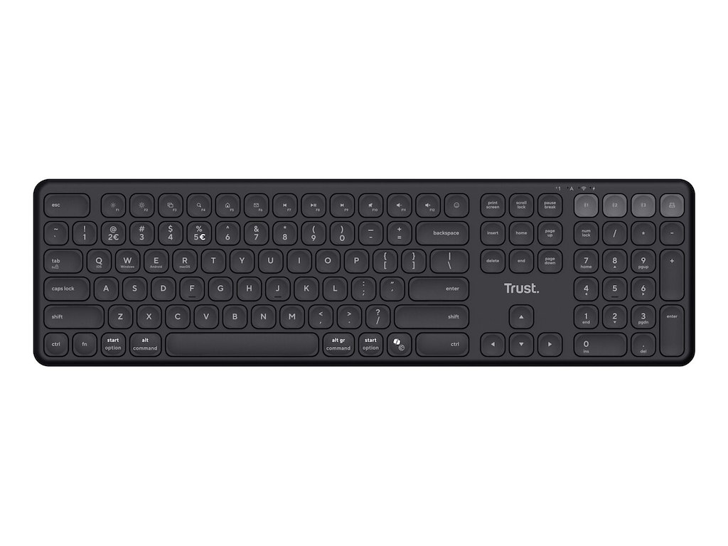 Trust Vaiya tastatur Hjemme/kontor RF trådløs + Bluetooth QWERTZ Tysk Sort