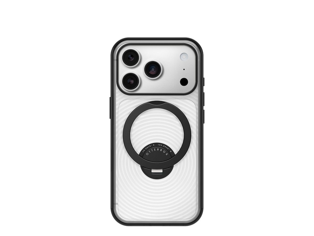 OtterBox Symmetry Stand MagSafe mobiltelefon etui 16 cm (6.3") Cover Transparent, Sort