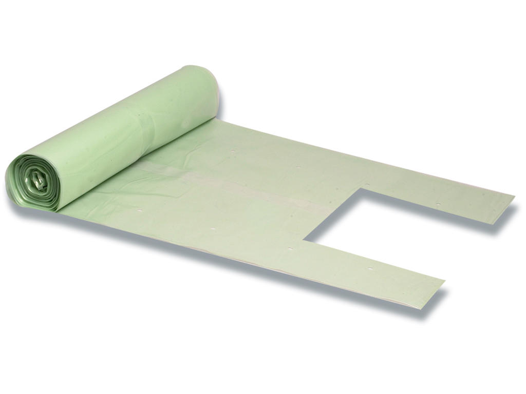 Affaldssække, Med knudehåndtag, 200 liter, 1 rulle, 10 sække pr rulle, Abena