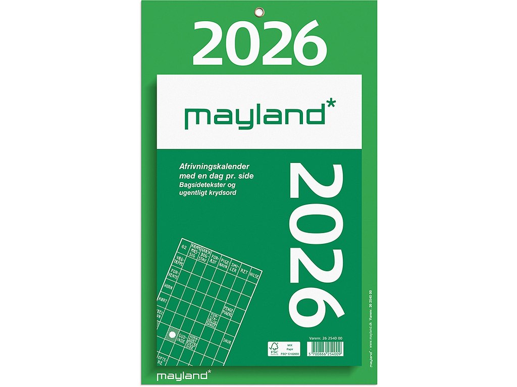 Afrivningskalender, 2026, Kæmpe, Mayland