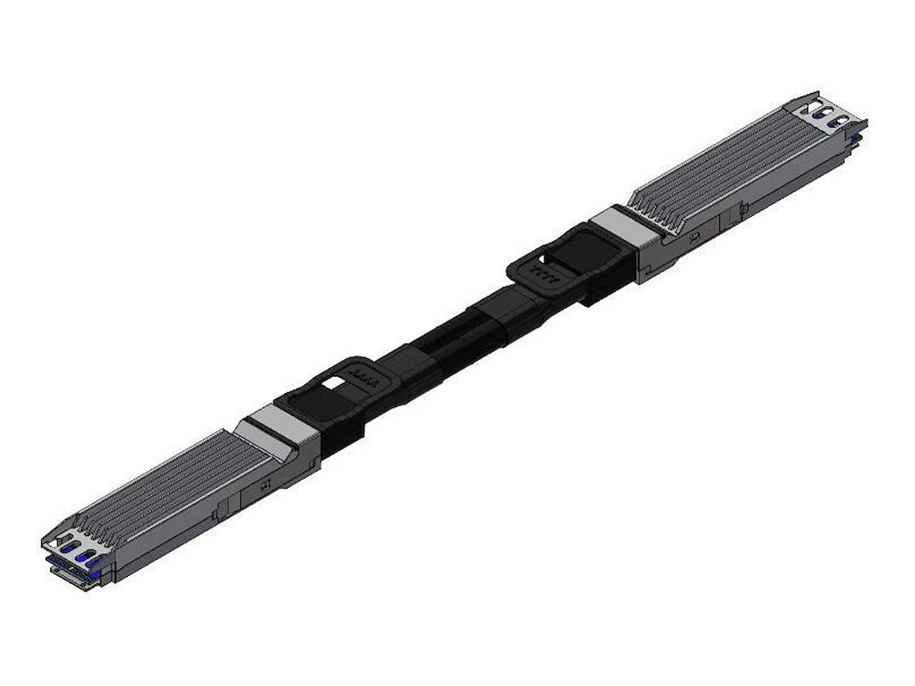 Nvidia MCP4Y10-N002-FLT InfiniBand og fiberoptisk kabel 2 m OSFP Sort