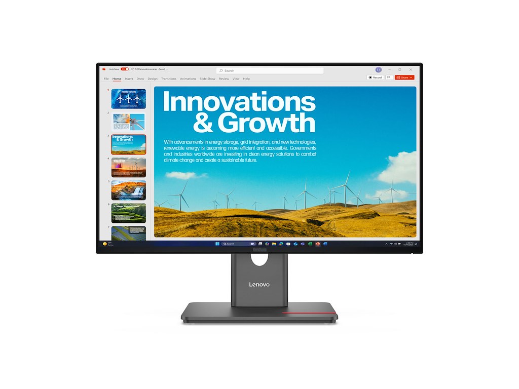 Lenovo ThinkVision P24QD-40 computerskærm 60,5 cm (23.8") 2560 x 1440 pixel Quad HD LCD Sort