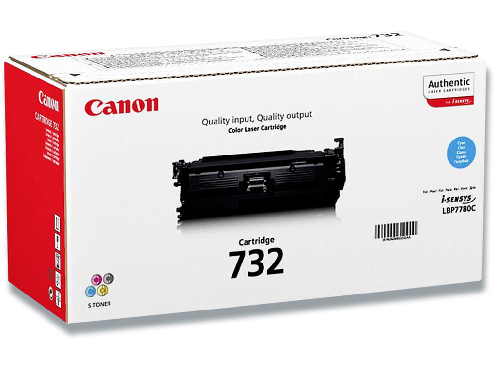 Toner, 732C, Cyan-blå, 6.400 sider, Canon 6262B002