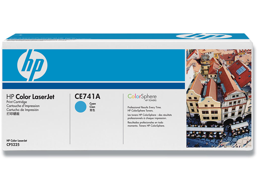 Toner, 307A, Cyan-blå, 7.300 sider, HP CE741A