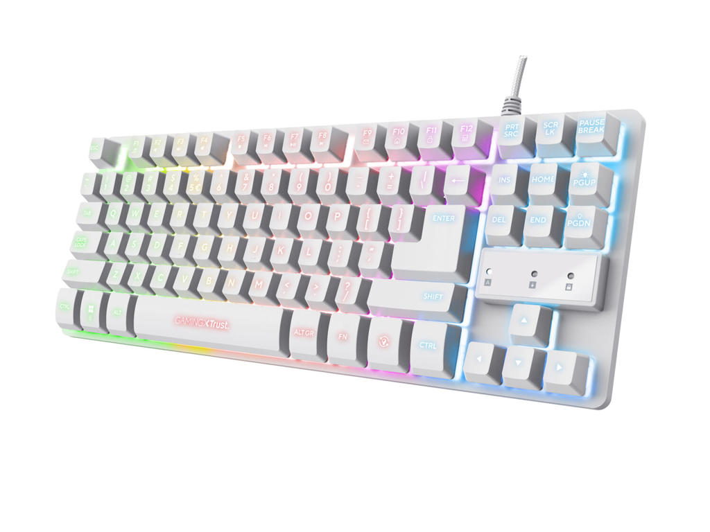 Trust GXT 833W THADO keyboard Gaming USB QWERTY US English White