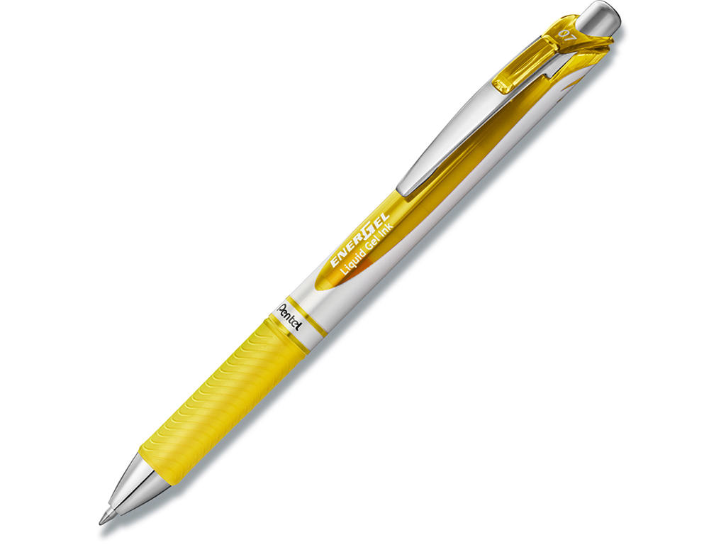 Rollerball gelpen, 0.7 mm, 0.35 mm, Gul, Pentel EnerGel BL77-GX