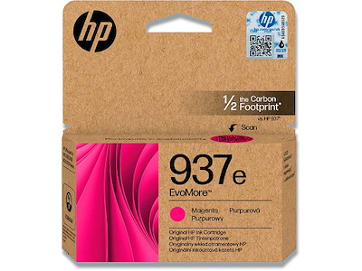 Blækpatron, 1 stk, 1.650 sider, Magenta-rød, HP EvoMore 937e