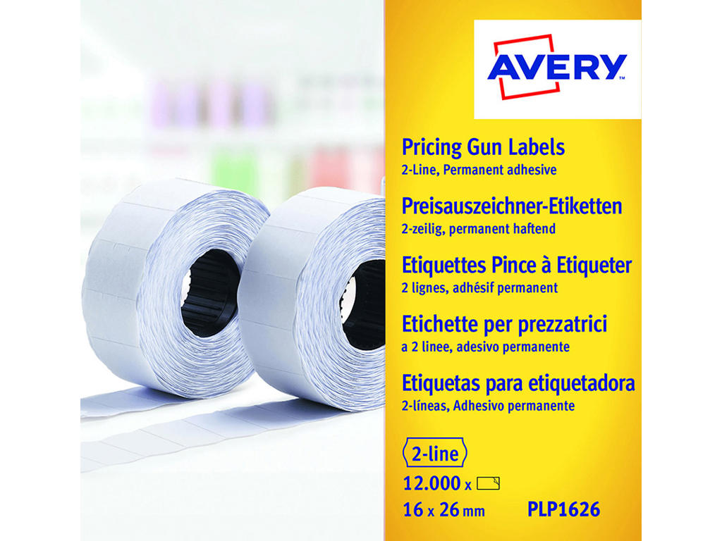 Prisetiketter, 26x16 mm, Hvid, 1200 etiketter pr rulle, Avery 