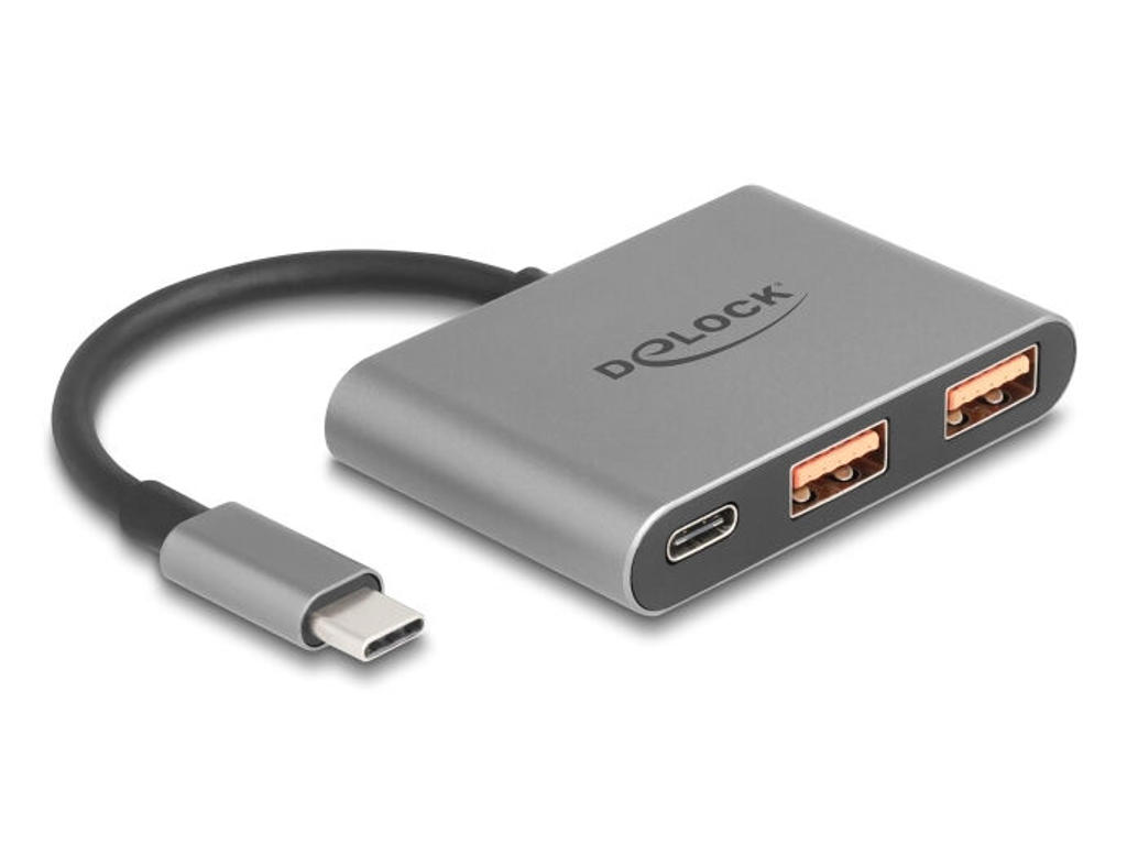 DeLOCK 64337 interface hub USB 3.2 Gen 2 (3.1 Gen 2) Type-C 10000 Mbit/s Grå