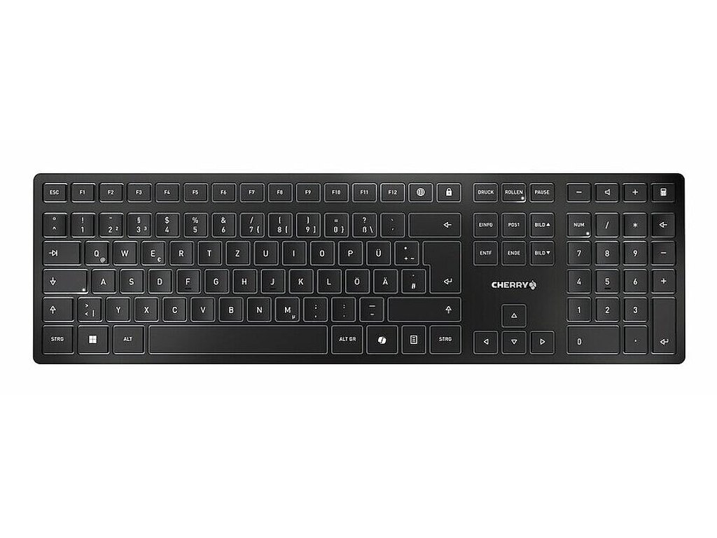 CHERRY KW 9100 SLIM tastatur Universel RF trådløs + Bluetooth QWERTY Portugisisk Sort, Grå