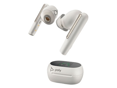 HP Poly Poly Voyager Free 60+ UC-opladningsetui med touchskærm til BT700 USB-C-adapter, hvid