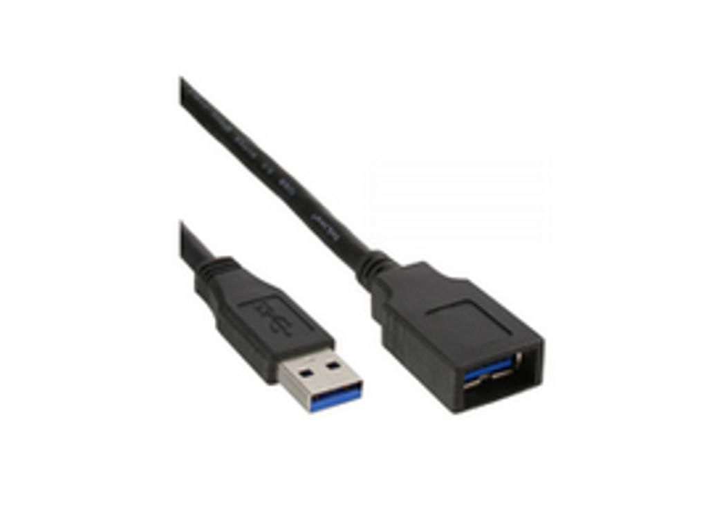 Microconnect USB3.0AAF05B USB-kabel USB 3.2 Gen 1 (3.1 Gen 1) 0,5 m USB A Sort