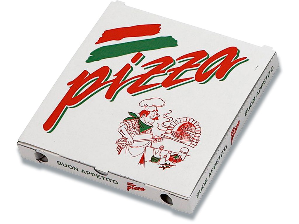 Pizzaæske, Hvid, Fluorfri, 32x32x3cm, 100 stk