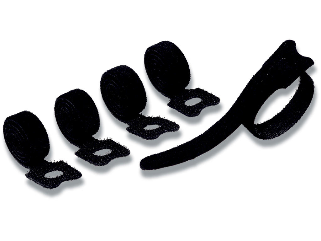 Velcro bånd, 20mm x 20cm, 5 stk, Sort, Durable CAVOLINE GRIP TIE