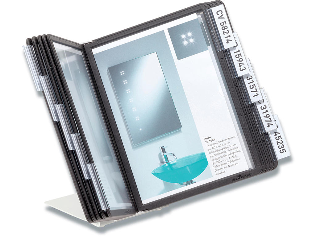 Registersystem, Bordmodel, Til 10 lommer (incl.), A5, Durable VARIO TABLE 10