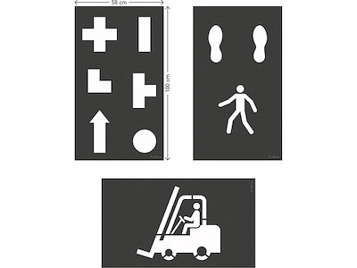 Gulvmarkering, Skabelonsæt, Lager, Durable DURALINE