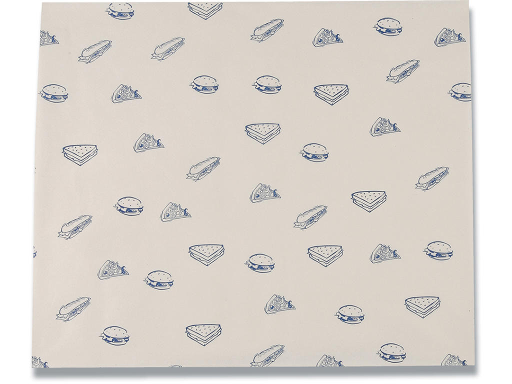 Burgerpapir, Hvid med tegninger, 40x33 cm, 1000 ark, Abena 