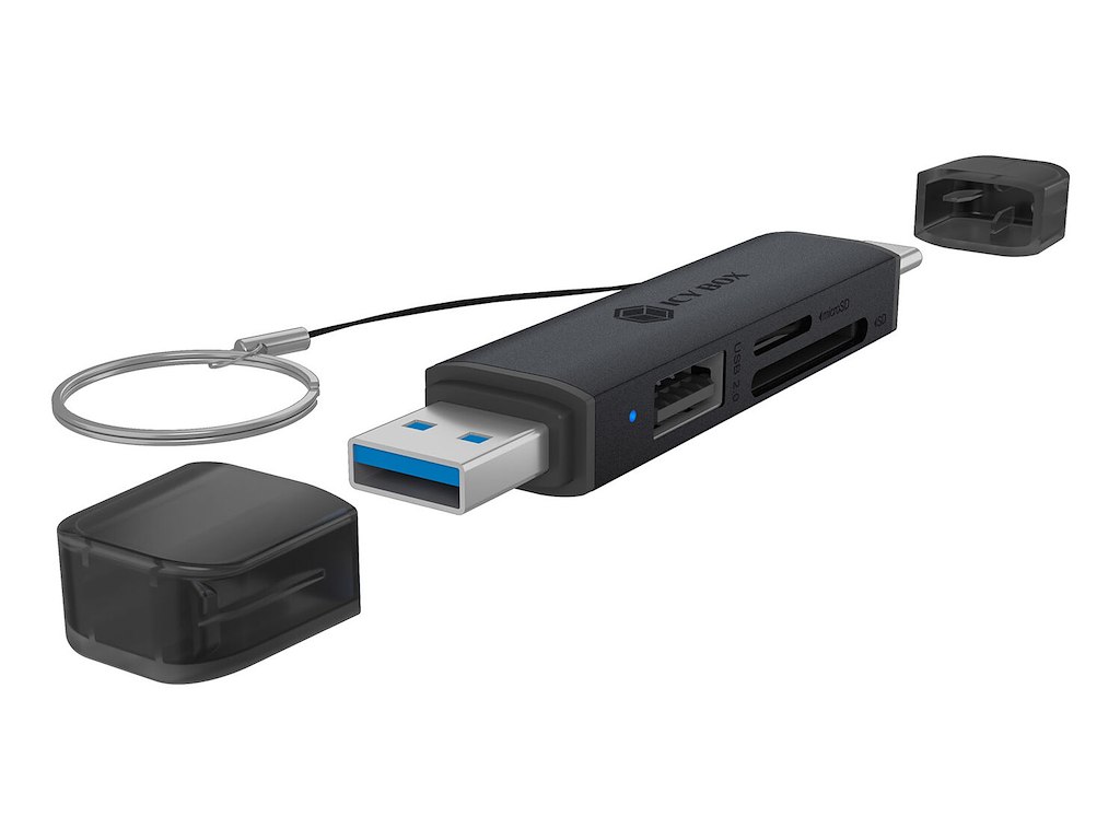 ICY BOX IB-CR203-CU3 kortlæser USB 3.2 Gen 1 (3.1 Gen 1) Type-A/Type-C Sort