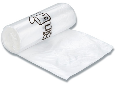 Affaldspose, 3 liter, 10 micron, Transparent, 3 ruller, 20 poser pr rulle, Bin-Line Rul-a-poser