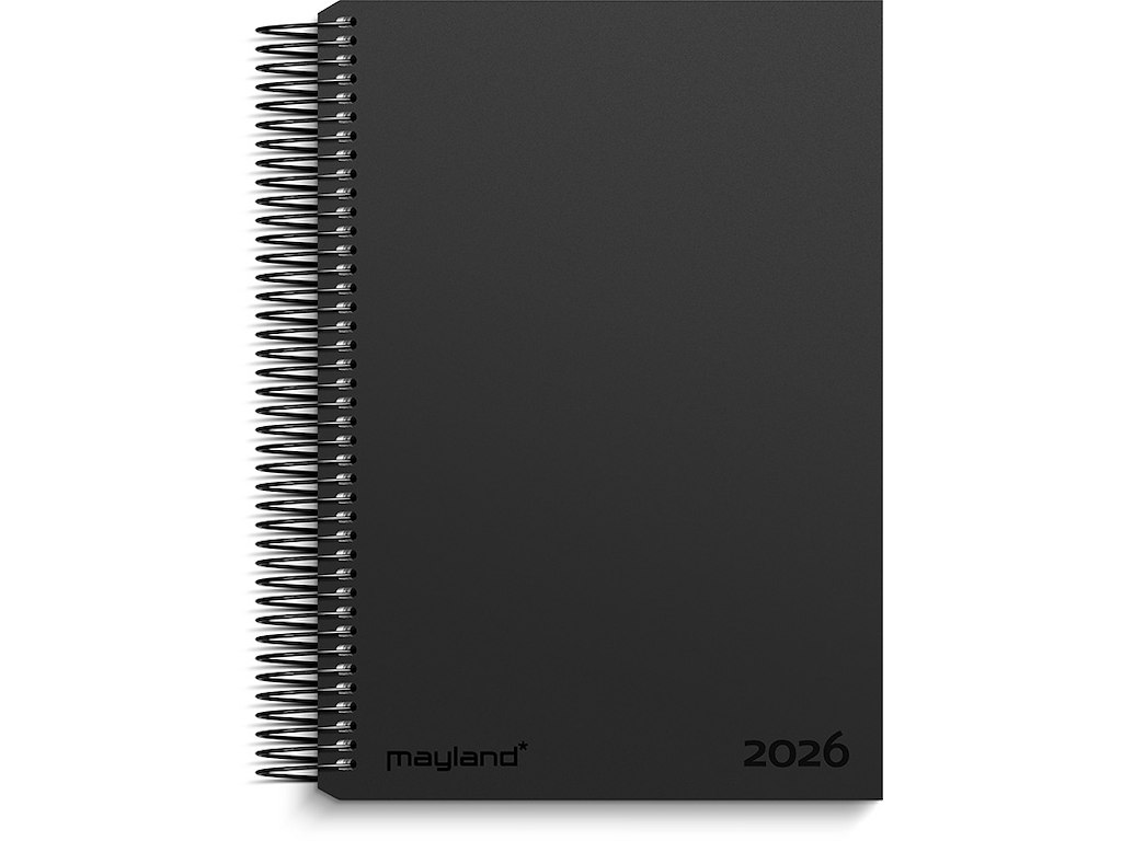 Kalender, 2026, A5 Job-Privat Dag, 1 dag pr. side, Sort, Mayland