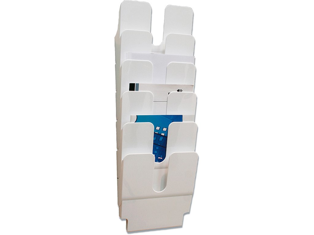 Brochureholder, 6 fag, A4, Højformat, Hvid, Durable FLEXIPLUS 6