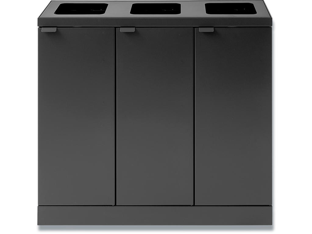 Affaldsspand, 3x45 liter, Åben, Antracit, Bica Basic 870