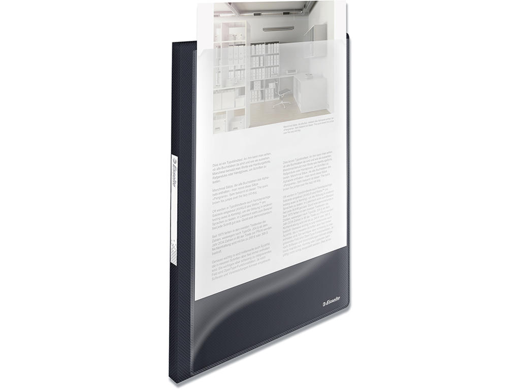 Demomappe, 40 lommer, A4, Sort, Esselte VIVIDA 