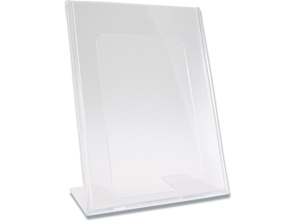Akrylholder, L-form Til bord A5 Højformat Transparent 148x210mm BNT