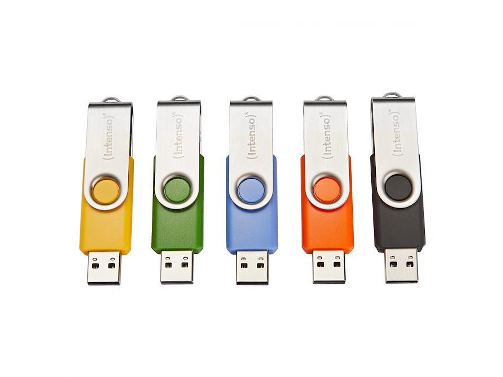 Intenso Basic Line USB-nøgle 64 GB USB Type-A 2.0 Sort, Blå, Grøn, Orange, Gul