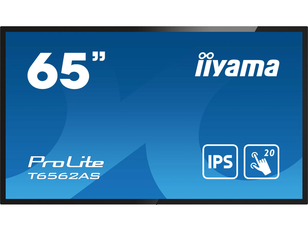 iiyama T6562AS-B1 computerskærm 163,8 cm (64.5") 3840 x 2160 pixel 4K Ultra HD LED Berøringsskærm Sort