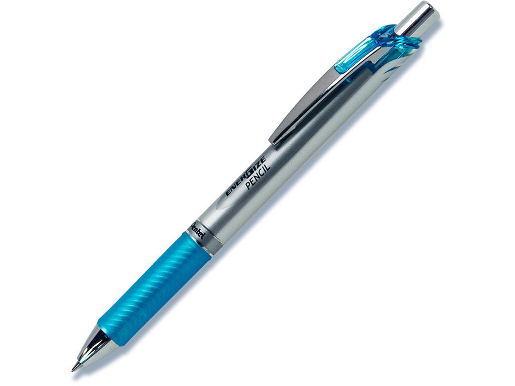 Stiftblyant, 0.5 mm, Pen: Sølv-Lyseblå, Metal, Pentel EnerGize PL75