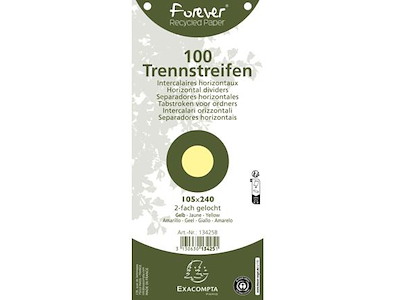 Faneblade, 105x240mm, Tværformat, Gul, 100 stk, Exacompta Forever