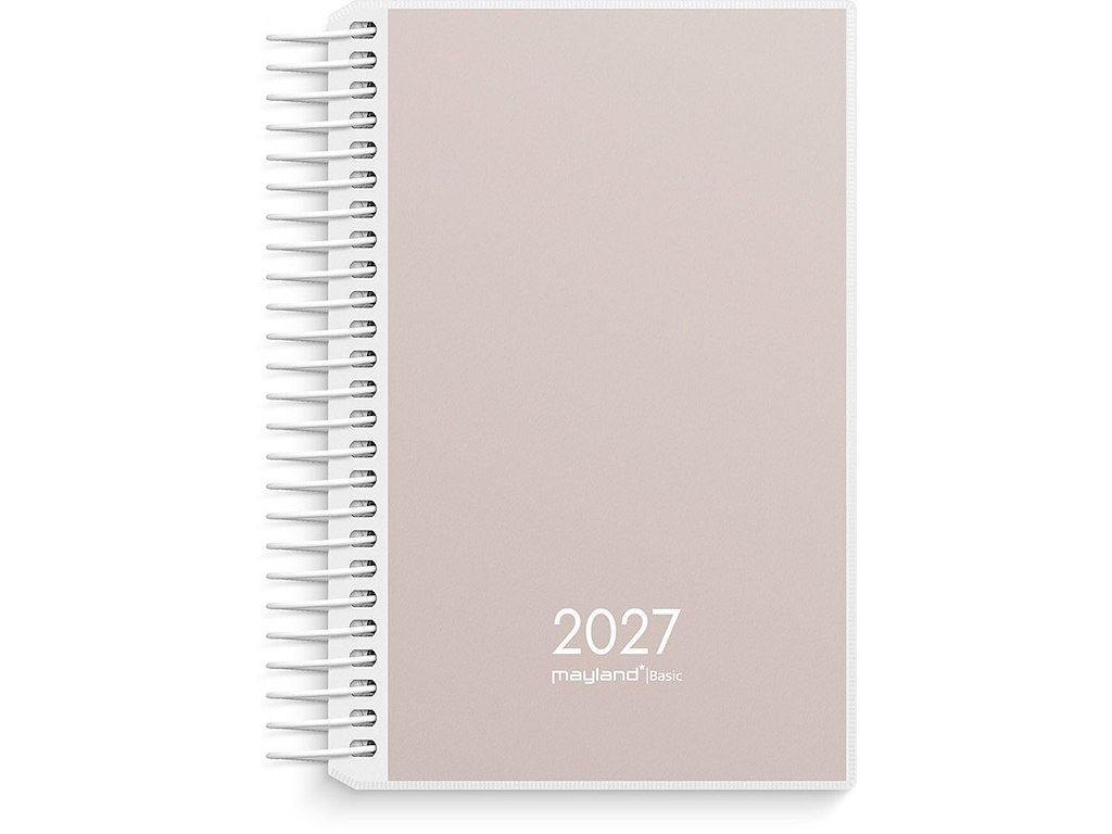 Kalender, 2027, Basic Mini, 1 dag pr. side, Sart rosa, Mayland