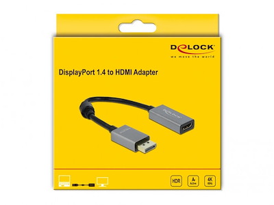 DeLOCK 66436 videokabel adapter 0,2 m DisplayPort HDMI Type A (Standard) Sort, Grå