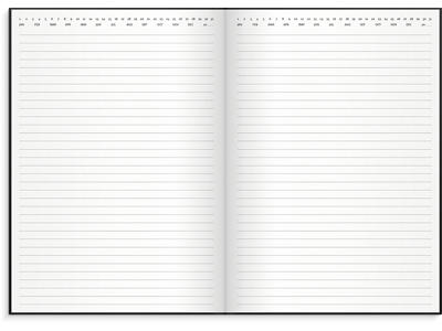Notesbog, A4, Linjeret, Sort, Mayland