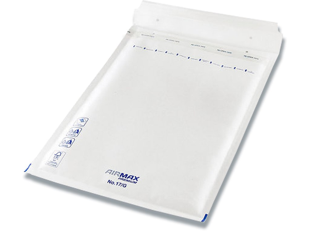 Boblekuvert, Indvendig: 235x340 mm, Hvid, 1 stk, Airmax No. 17/G W7