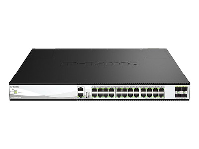 D-Link DXS-3130-28P Administreret L3 10G Ethernet (100/1000/10000) Strøm over Ethernet (PoE) Sort, Grå