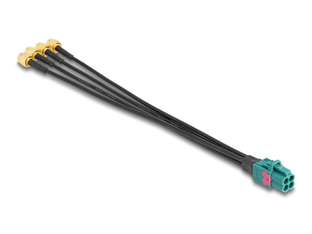 DeLOCK 90289 koaxial kabel 0,2 m Mini FAKRA Z 4 x SMA Sort