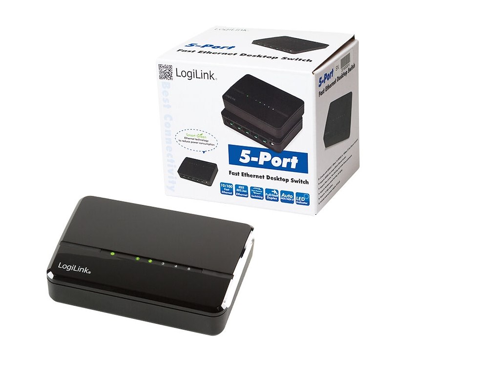 LogiLink NS0103 netværksswitch Ikke administreret L2 Fast Ethernet (10/100) Sort