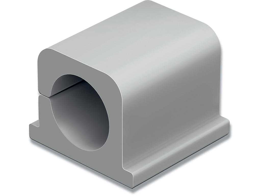 Kabelholder, Til 1 kabel, Grå, 4 stk, Durable CAVOLINE CLIP PRO 2
