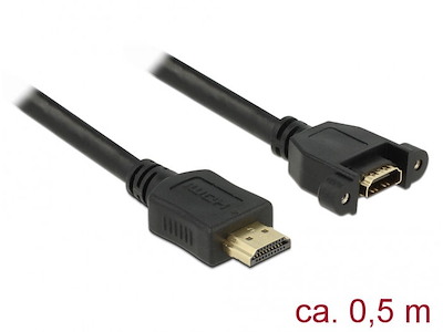 DeLOCK 85463 HDMI-kabel 0,5 m HDMI Type A (Standard) Sort