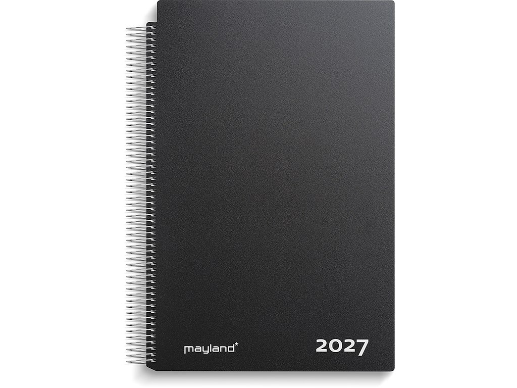 Kalender, 2027, Aftale, 6 personer, 1 dag pr. side, Sort, Mayland
