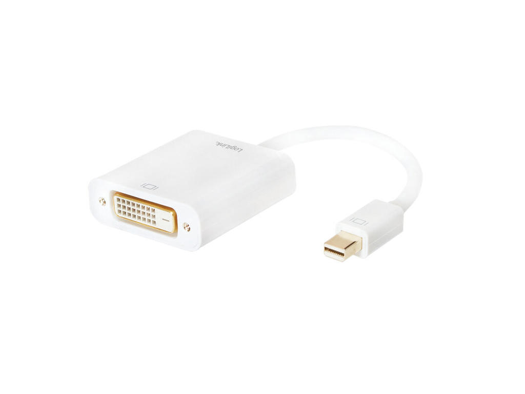 LogiLink CV0037B videokabel adapter 0,15 m Mini DisplayPort DVI Hvid